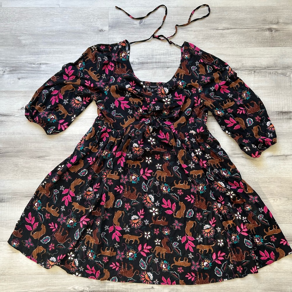 Torrid Size 2 Floral and Cheetah Dress